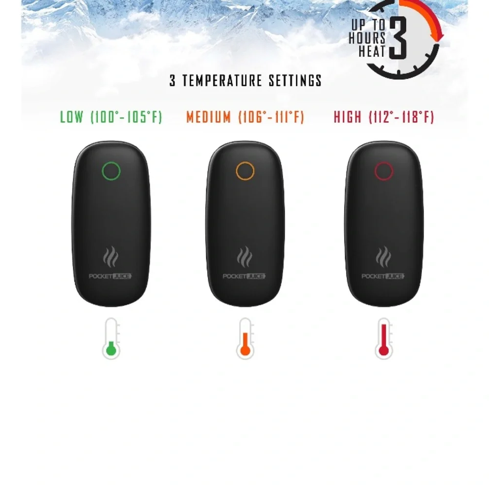 Pocket Juice Hybrid Heat, Rechargeable Pocket Hand Warmer and 5200mAh USB Power